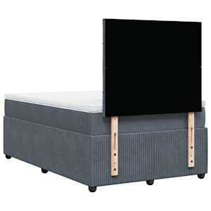 Box spring postel s matrací tmavě šedá 120 x 200 cm samet - obrázek 8