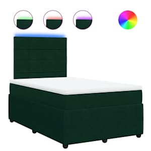 Box spring postel s matrací tmavě zelená 120 x 200 cm samet - obrázek 2