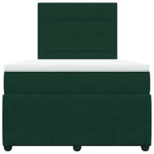 Box spring postel s matrací tmavě zelená 120 x 200 cm samet - obrázek 6