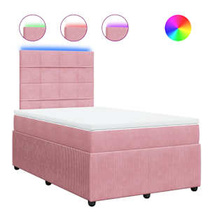 Box spring postel s matrací růžová 120 x 200 cm samet - obrázek 2
