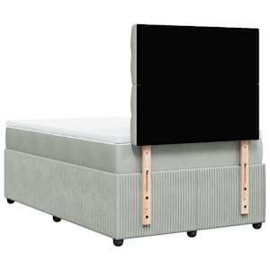 Box spring postel s matrací světle šedá 120 x 200 cm samet - obrázek 8