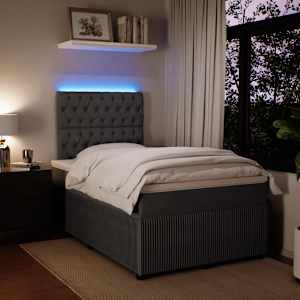 Box spring postel s matrací tmavě šedá 120 x 200 cm samet - obrázek 4