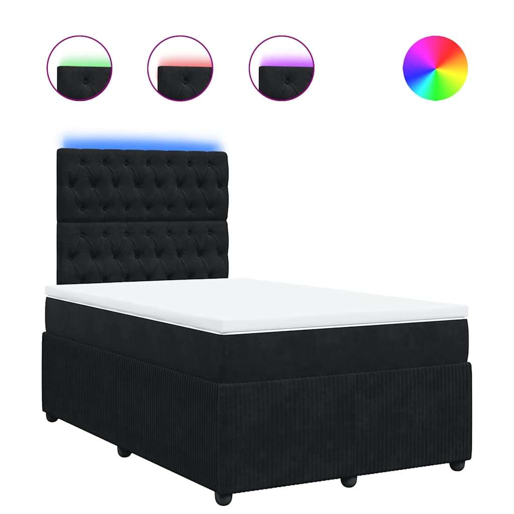 Thumbnail - vidaXL Boxspringbett mit Matratze Schwarz 120x200 cm Samt