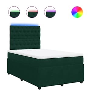 Box spring postel s matrací tmavě zelená 120 x 200 cm samet - obrázek 2