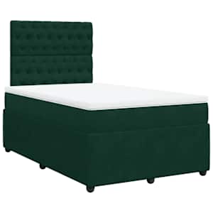 Box spring postel s matrací tmavě zelená 120 x 200 cm samet - obrázek 3