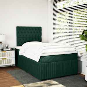 Box spring postel s matrací tmavě zelená 120 x 200 cm samet - obrázek 5