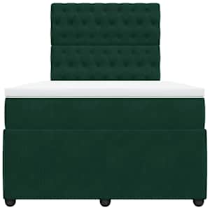 Box spring postel s matrací tmavě zelená 120 x 200 cm samet - obrázek 6