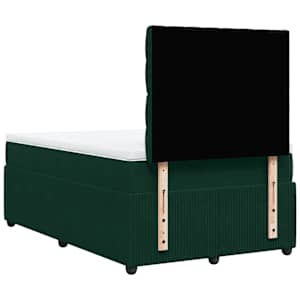 Box spring postel s matrací tmavě zelená 120 x 200 cm samet - obrázek 8