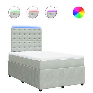 Box spring postel s matrací světle šedá 120 x 200 cm samet - obrázek 2