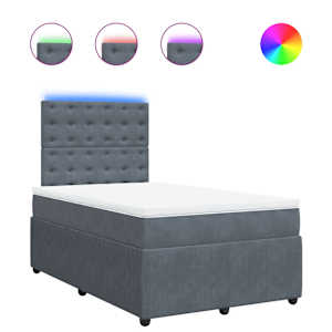 Box spring postel s matrací tmavě šedá 120 x 200 cm samet - obrázek 2