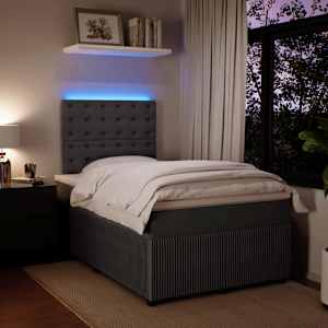 Box spring postel s matrací tmavě šedá 120 x 200 cm samet - obrázek 4