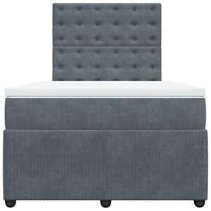 Box spring postel s matrací tmavě šedá 120 x 200 cm samet - obrázek 6