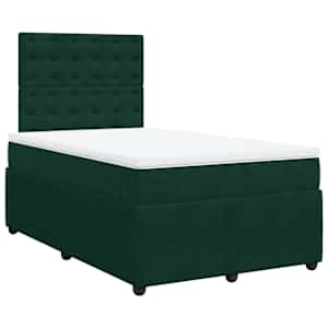 Box spring postel s matrací tmavě zelená 120 x 200 cm samet - obrázek 3
