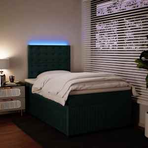 Box spring postel s matrací tmavě zelená 120 x 200 cm samet - obrázek 4