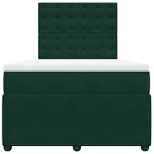 Box spring postel s matrací tmavě zelená 120 x 200 cm samet - obrázek 6