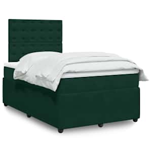 Box spring postel s matrací tmavě zelená 120 x 200 cm samet - obrázek 1