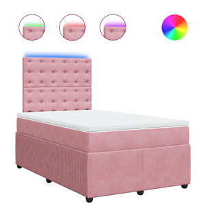 Box spring postel s matrací růžová 120 x 200 cm samet - obrázek 2