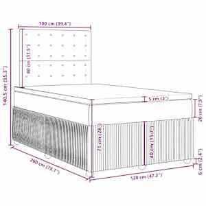 Box spring postel s matrací růžová 120 x 200 cm samet - obrázek 18