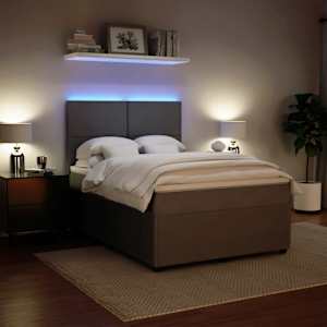 Box spring postel s matrací světle šedá 140x190 cm samet - obrázek 4