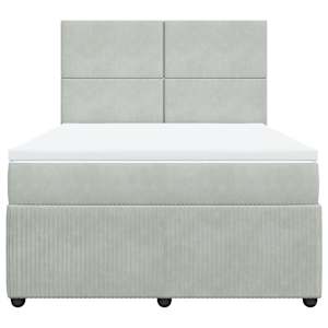 Box spring postel s matrací světle šedá 140x190 cm samet - obrázek 6