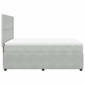 Box spring postel s matrací světle šedá 140x190 cm samet - obrázek 7