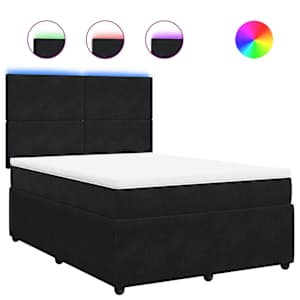 Box spring postel s matrací černá 140 x 190 cm samet - obrázek 2