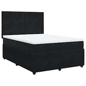 Box spring postel s matrací černá 140 x 190 cm samet - obrázek 3