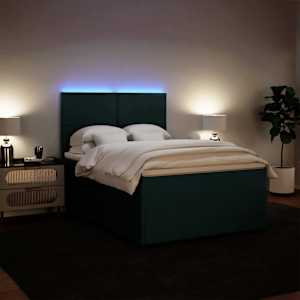 Box spring postel s matrací tmavě zelená 140x190 cm samet - obrázek 4