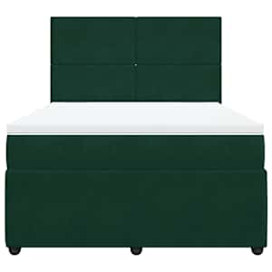Box spring postel s matrací tmavě zelená 140x190 cm samet - obrázek 6
