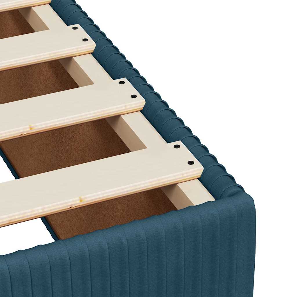 Box spring postelja z vzmetnico modra 140x190 cm žamet - slika 13