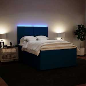 Box spring postel s matrací modrá 140 x 190 cm samet - obrázek 5