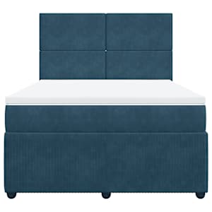 Box spring postel s matrací modrá 140 x 190 cm samet - obrázek 6
