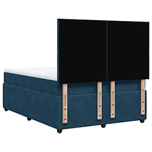Box spring postel s matrací modrá 140 x 190 cm samet - obrázek 8