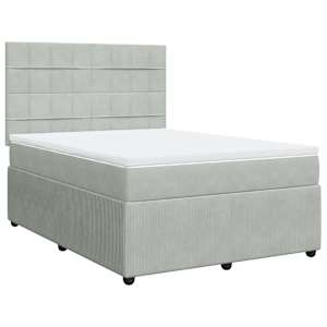 Box spring postel s matrací světle šedá 140x190 cm samet - obrázek 3