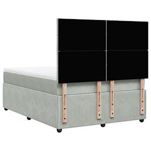 Box spring postel s matrací světle šedá 140x190 cm samet - obrázek 8