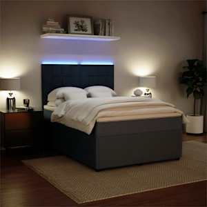 Box spring postel s matrací tmavě šedý 140 x 190 cm samet - obrázek 5