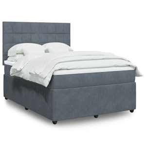 Box spring postel s matrací tmavě šedý 140 x 190 cm samet - obrázek 1