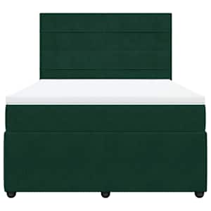 Box spring postel s matrací tmavě zelená 140x190 cm samet - obrázek 6