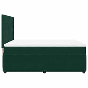 Box spring postel s matrací tmavě zelená 140x190 cm samet - obrázek 7