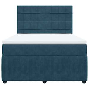 Box spring postel s matrací modrá 140 x 190 cm samet - obrázek 6
