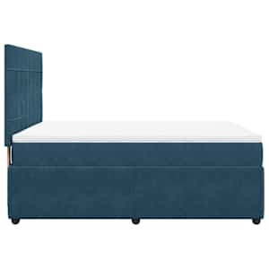 Box spring postel s matrací modrá 140 x 190 cm samet - obrázek 7