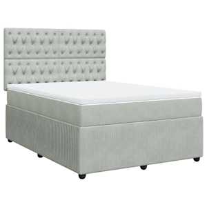 Box spring postel s matrací světle šedá 140x190 cm samet - obrázek 3