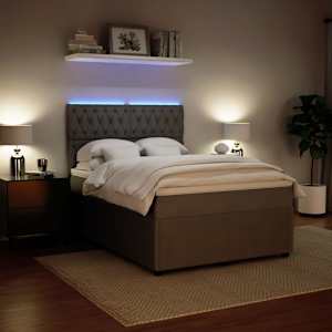 Box spring postel s matrací světle šedá 140x190 cm samet - obrázek 5