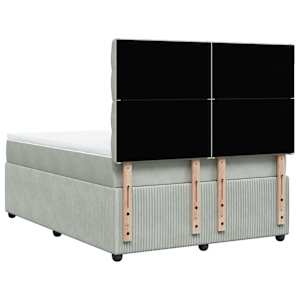 Box spring postel s matrací světle šedá 140x190 cm samet - obrázek 8
