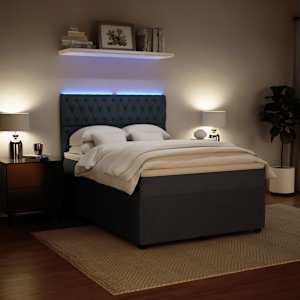 Box spring postel s matrací tmavě šedý 140 x 190 cm samet - obrázek 5