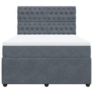 Box spring postel s matrací tmavě šedý 140 x 190 cm samet - obrázek 6