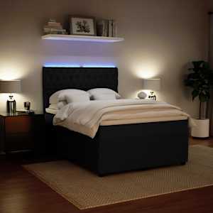 Box spring postel s matrací černá 140 x 190 cm samet - obrázek 5
