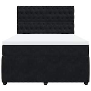 Box spring postel s matrací černá 140 x 190 cm samet - obrázek 6