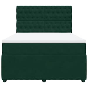 Box spring postel s matrací tmavě zelená 140x190 cm samet - obrázek 6