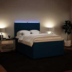 Box spring postel s matrací modrá 140 x 190 cm samet - obrázek 5